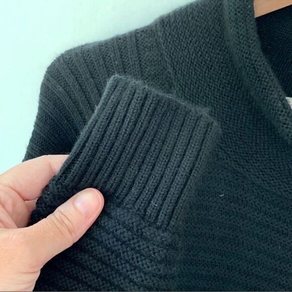 Athleta Merino Wool Funnel Neck Black Long Sleeve Sweater L - Picture 4 of 7